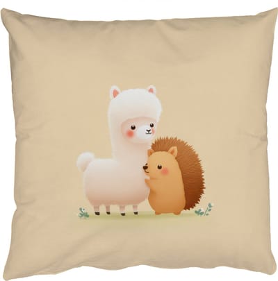 Sierkussens - Kussentjes Woonkamer - 50x50 cm - Alpaca - Egel - Bruin - Knuffelen