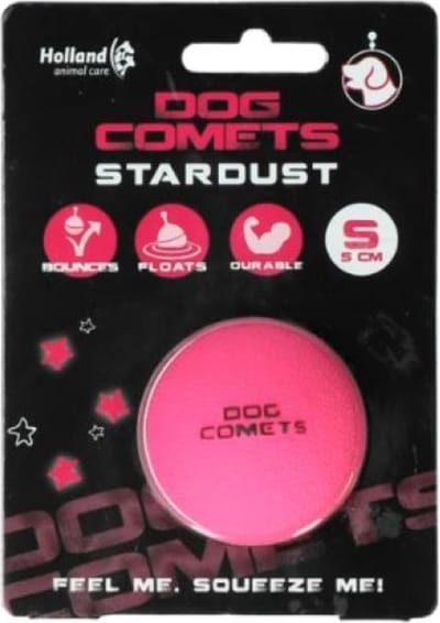 Dog Comets Ball Stardust Ø5 cm - Hondenspeelgoed - Hondenbal - Natuurlijk rubber - 1 stuk - Roze