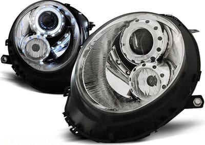 Koplampen BMW MINI (COOPER) 06-14 ANGEL EYES CHROOM