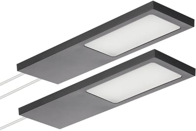 SOTECH set van 2 LED-meubellampen GIULIA II zonder sensor zwart, 4000K neutraal wit incl. transformator & verdeler Onderkastverlichting