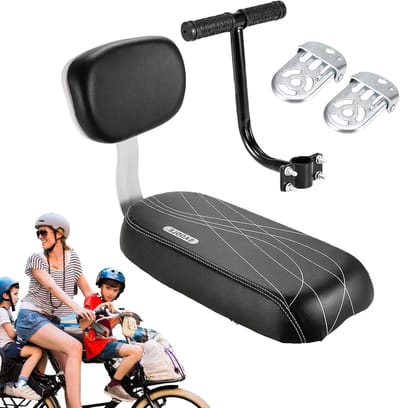 Kinderfietsstoel - Fietszitje achter - Veilig Vervoeren - Ademende Rugleuning - 37 cm - Zwart