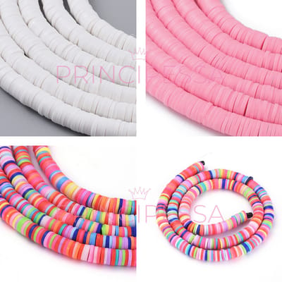 Katsuki kralen – Ibiza-mix, Roze en Ivoor Wit – Unieke mix van ongeveer 1.150 kralen – Polymeer klei – 6mm kralen – Zelf sieraden maken – DIY