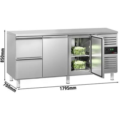 GGM Gastro Kühltisch ECO - 1795x700mm - mit 2 Türen - 2 Schubladen