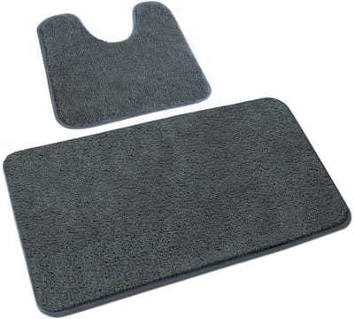 Badmat Microfiber douchemat, machinewasbaar, extra zachte en absorberende mat (40x60cm, grijs)