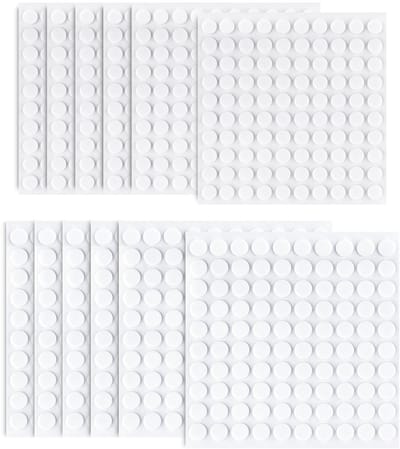 1200 stuks, 12 vellen, ronde schuimstippen, dubbelzijdig plakband, 3D-pop-schuimtape voor doe-het-zelf scrapbook, handwerk, kantoorbenodigdheden, 2 maten (8 mm en 10 mm)