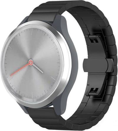 Metalen bandje geschikt voor Garmin Vivomove 3s / Vivoactive 4s / Venu 2s / bandje staal met schakels - Stalen bandje rechte schakels metaal RVS - Zwart