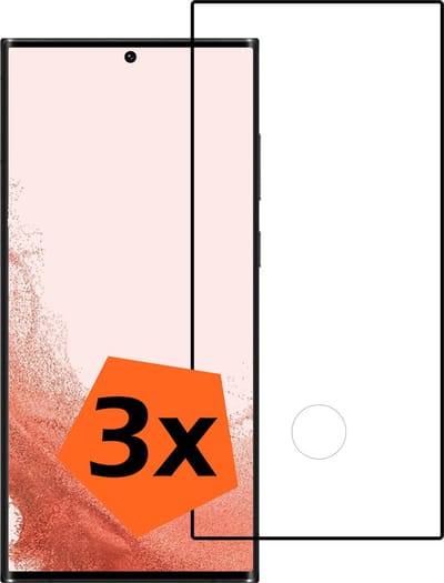 Screenprotector - 3 Stuks - Geschikt voor Samsung Galaxy S22 Ultra - Full Cover - Gehard Glas - Beschermglas - Tempered Glass - Screen Protector