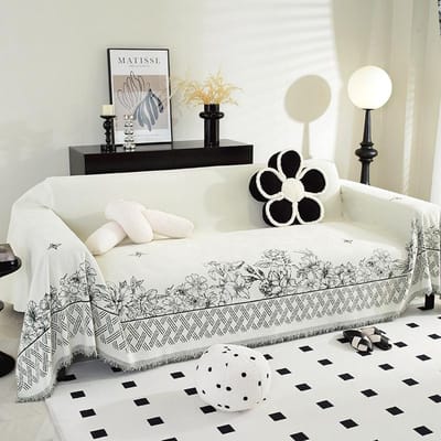 Housse de Serviette de Canapé Chenille Housse Complète Universelle Anti-Poussière Résistante aux Griffes de Chat pour Salon Housse de Coussin d'Assise Antidérapante Couverture 130x180cm1pcs