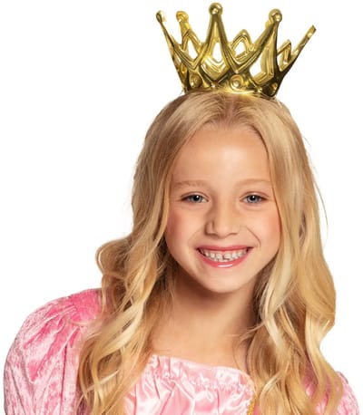 Boland Prinsessen kroontje - goud - kunststof - meisjes - kinderen - koningsdag