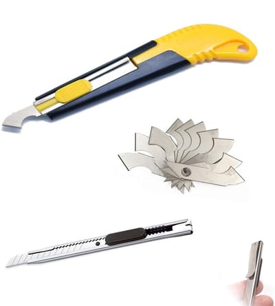 Dailygoody - Acryl Cutter en Messenset - Multifunctionele Snijder - Zilver - Snijmes en Intrekbaar Universeel Mes - Perfect voor Hobby en Klussen...