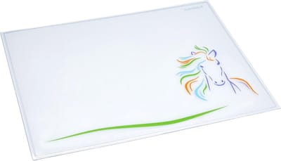 Bureauonderlegger Transparant met Paardenmotief 40x53 cm - Kleurrijk Schrijfmat