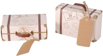 Dailygoody - Mini-koffer - Snoepdoos - Draagbaar en praktisch - Karton - Verjaardag - Bruiloft - 50 stuks