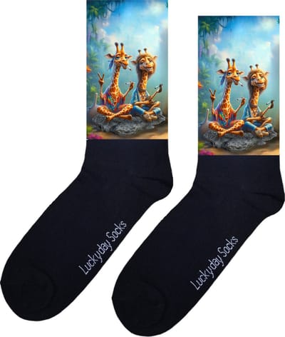 Hippie - Opkikkertje - Giraffen - Grappige sokken - Valentijn cadeau - Verjaardag cadeau - Kerst cadeau - Dieren - Grappige sokken - Leuke sokken - Vrolijke sokken - Kerst sokken - Vaderdag - Moederdag - Socks maken Happy - 37-44