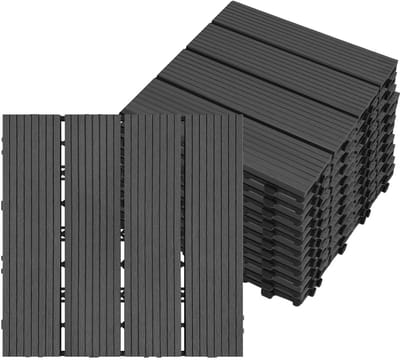 WPC terrasplanken - Balkontegels kliksysteem - Buitenruimte verfraaien - Montage zonder gereedschap - 30x30 cm 55 stuks - Antraciet