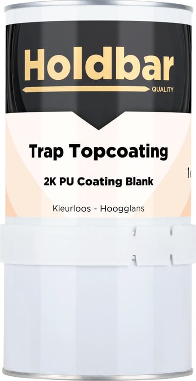 Holdbar Trap Topcoating Hoogglans 1 kg - Glashelder - Transparant - Trapverf - Slijtvast - Gemakkelijk Schoonmaken - Bestand tegen zware belastingen - 2 Componenten - Mat, Zijdeglans en Hoogglans