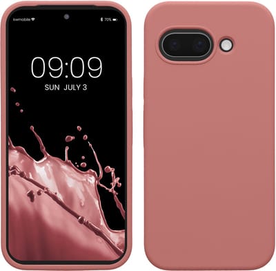 kwmobile telefoonhoesje geschikt voor Google Pixel 9a - Hoesje met siliconen coating - Smartphone case in winter roze