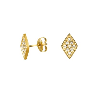 Yehwang - Oorstekers Ruit - Zirkonia - Oorbellen - Goud - Stainless Steel - Meisjes - Dames -