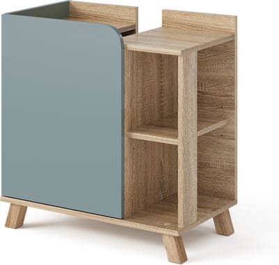 Vicco Karen Wastafelonderkast – 60 x 65 cm met deur en open vakken Sonoma/blauw