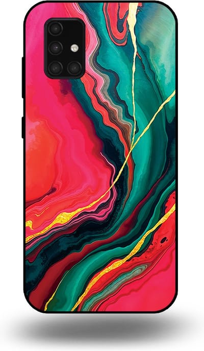 Smartphonica Telefoonhoesje Geschikt voor Samsung Galaxy A71 5G met Rood Groen Marmer Opdruk - TPU Backcover Case Red Green Marble Design geschikt voor Samsung Galaxy A71 5G