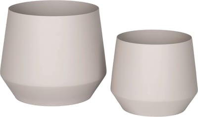 Artichok Yannick Bloempotten Set van 2 Beige - Metaal - Zandkleur