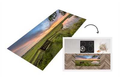 Keukenloper - Loper keuken - Friesland - Hek - Landschap - 120x50 cm - Keukenloper vinyl