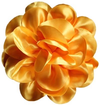 Decoratie Speld - Satijnen Bloem - Geel