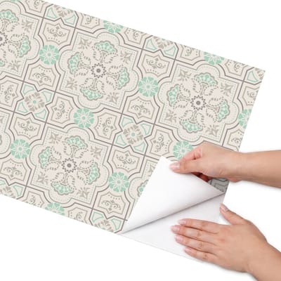 Coloray Meubel Wrap Folie - Beige Meubelfolie - 50x100 cm - Decoratiefolie Vintage ornamenten - Meubel Wrap Folie - Vintage Meubelfolie - Plakfolie Meubels - Keuken decoratie - Achtergronden en patronen