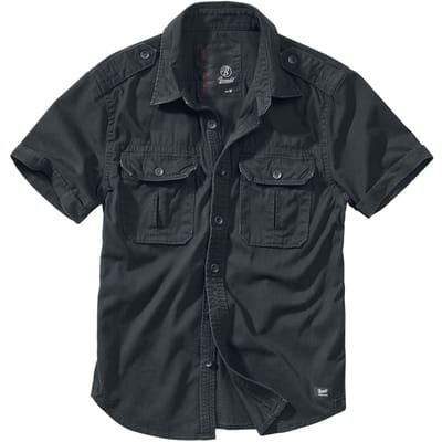 Brandit Shirt met korte mouwen - Vintage Short Sleeve - L tot 5XL - voor Mannen - zwart