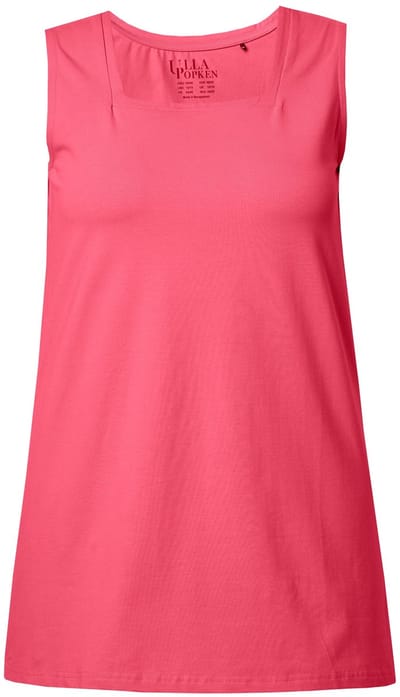 Ulla Popken - Dames - Longtop classic fit carréhals mouwloos - Lichtfuchsia - Maat 42+