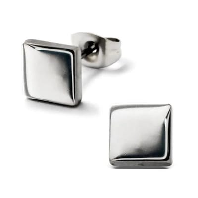 Aramat Jewels | Oorbellen | Oorstekers – Staal Vierkant Zilverkleurig (7mm) | | | |7mm | Staal | Kinderen, Volwassenen | Verkleurd niet