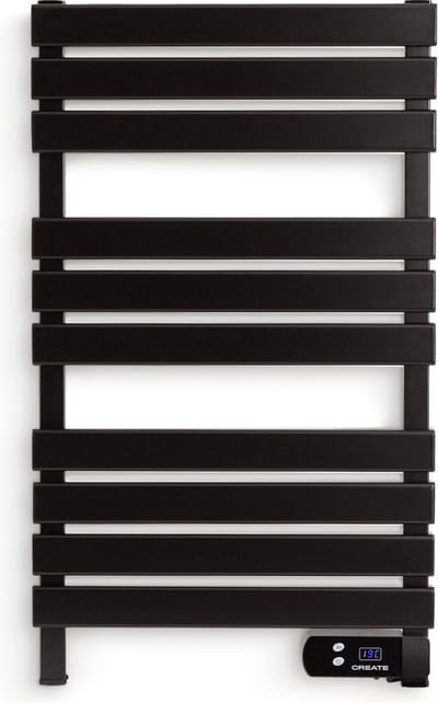 CREATE - Elektrische handdoekhouder 500W - Zwart - Met poten - Zonder plank - WARM TOWEL