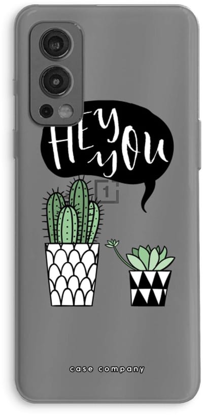 Case Company® - Hoesje geschikt voor OnePlus Nord 2 5G hoesje - Hey you cactus - Soft Cover Telefoonhoesje - Bescherming aan alle Kanten en Schermrand