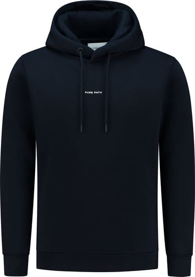 PURE PATH Essential Logo Hoodie Truien & Vesten Heren - Sweater - Hoodie - Vest- Donkerblauw - Maat S