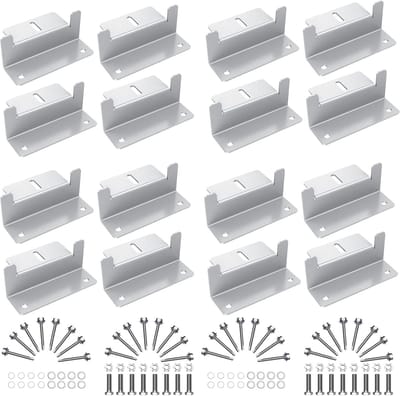 Montagebeugels voor zonnepanelen, 16 stuks, lichtgewicht aluminium montagebeugels voor zonnepanelen voor caravans, daken, boten, jachten, 16 Z-beugels (4 sets)