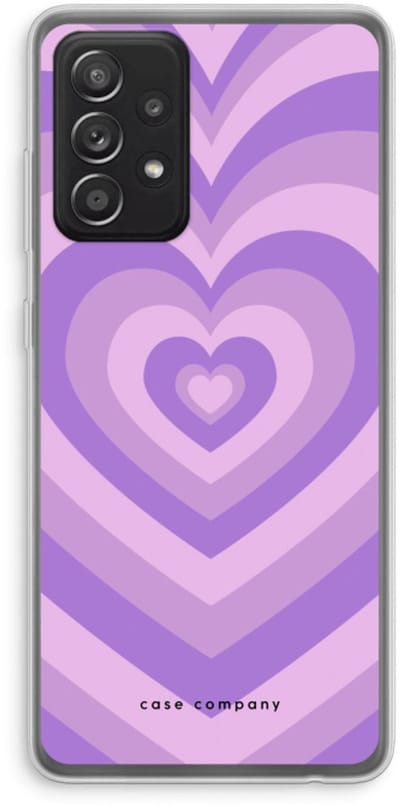 Case Company® - Hoesje geschikt voor Samsung Galaxy A52s 5G hoesje - Hart Paars - Soft Cover Telefoonhoesje - Bescherming aan alle Kanten en Schermrand