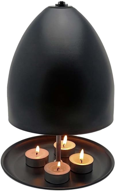 Theelichtkachel - Kaarsenoven decoratie - Sfeerverwarming thuis - Gelijkmatige warmteverdeling - 175 cm diameter - Zwart