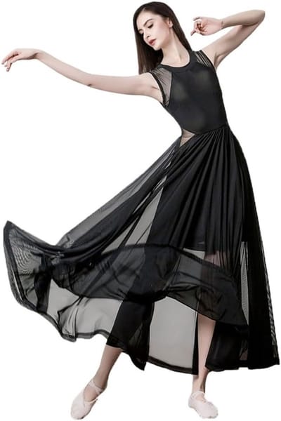 Elegante Mesh Lyrical Dans Kostuums voor Vrouwen | Moderne Dansjurk | Hedendaagse Danskleding voor Lyrical Dans