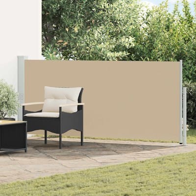 vidaXL Uittrekbaar Zijscherm Rechthoekig 160 x 600 cm Polyester Beige