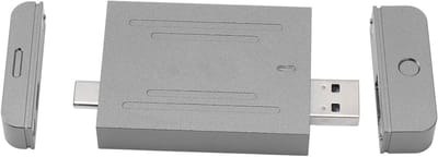 Geheugenkaartlezer Dubbele Sleuf - Kaartlezer USB-C - Snelle Data Overdracht - Aluminiumlegering Behuizing - 10 Gbps - Grijs