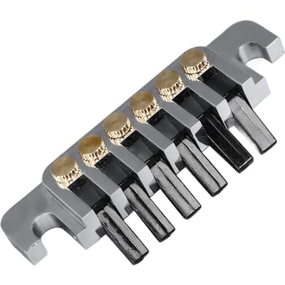 Gitaarbrug Staartstuk Vervanging Vintage Stijl Aluminiumlegering Koper 6-snarige Elektrische Gitaar zilver