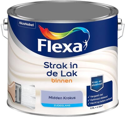 Flexa - Strak In De Lak Binnenlak Zijdeglans - Midden Krokus - Mengverf - 2,5 L