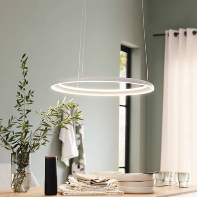 Schöner Wohnen LED hanglamp QUILLO, beige, Ø 60 cm, metaal, Switchdim