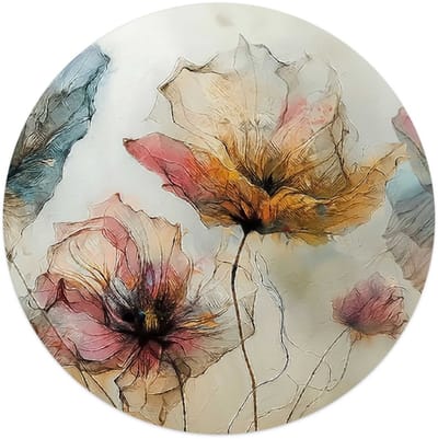 Glasschilderij Aquarel bloemen I - Ø 50 - Glas - REINDERS