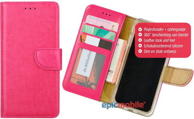 Hoesje geschikt voor Galaxy s10 plus Boek hoesje – Wallet portemonnee hoesje - Roze - EPICMOBILE