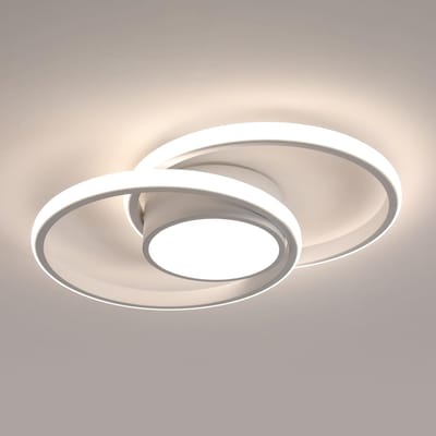 Dubbele cirkel aluminium LED plafondlamp - wit, 42W, 4500K neutraal licht