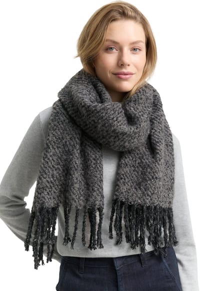 Tom Tailor - Sjaal met glittereffect - Maat ONESIZE - deep black