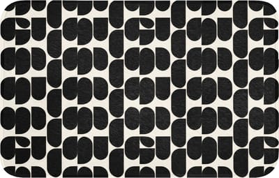 Badmat 80x50 cm - Antislip - Modern - Patroon - Zwart - Badmatten voor badkamer - Badkamermat - Douchemat - Badkamer mat