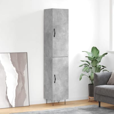 vidaXL - Hoge - kast - 34,5x34x180 - cm - bewerkt - hout - betongrijs