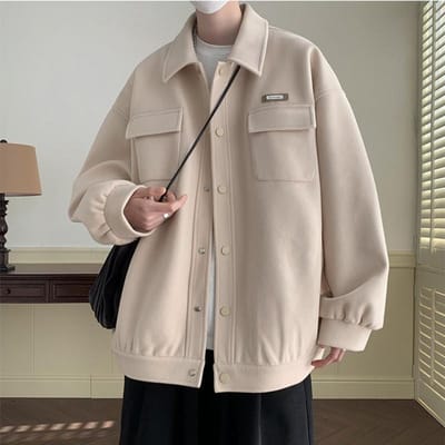 Japanse Retro Herfst- en Winterjas Heren Nieuw Losse Grote Maat Veelzijdige Casual Werkkleding Koppeljas Herenkleding S gray