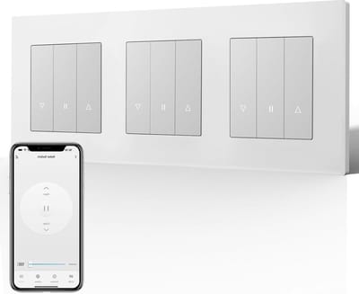 Slimme Jaloezie Schakelaar - Rolluikschakelaar Zigbee - Automatisch Ramen Openen - Vingerafdrukvrij PC Materiaal - Inbouwmontage - Wit